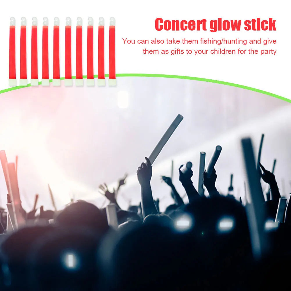 Waterproof Survival Glow Sticks – 5/10PCS  with Hook (Non‑Toxic, 12‑Hour Glow)