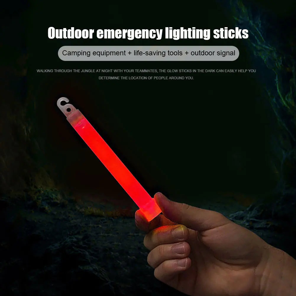 Waterproof Survival Glow Sticks – 5/10PCS  with Hook (Non‑Toxic, 12‑Hour Glow)