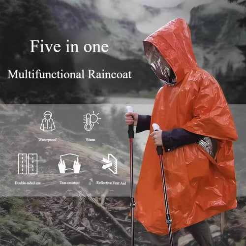 Outdoor Waterproof Emergency Aluminum Raincoat for Camping & Hiking