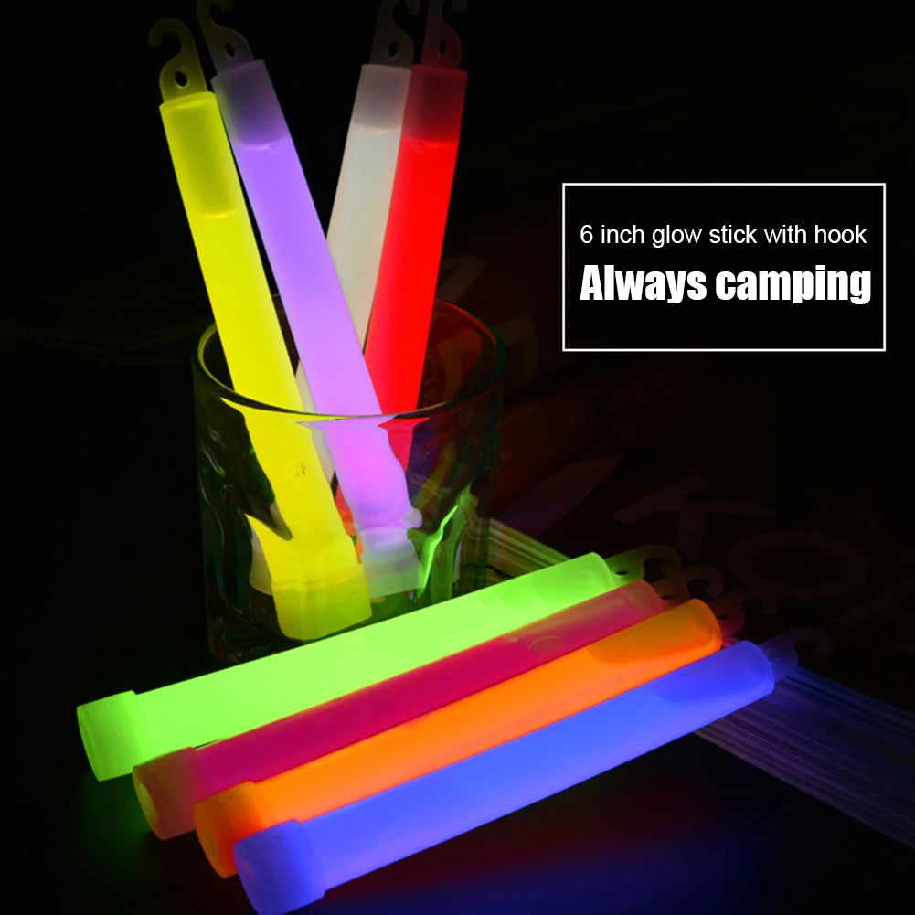 Waterproof Survival Glow Sticks – 5/10PCS  with Hook (Non‑Toxic, 12‑Hour Glow)
