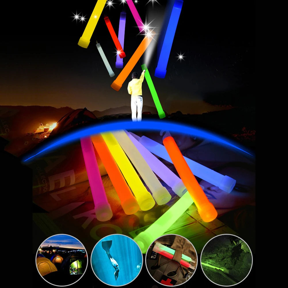 Waterproof Survival Glow Sticks – 5/10PCS  with Hook (Non‑Toxic, 12‑Hour Glow)
