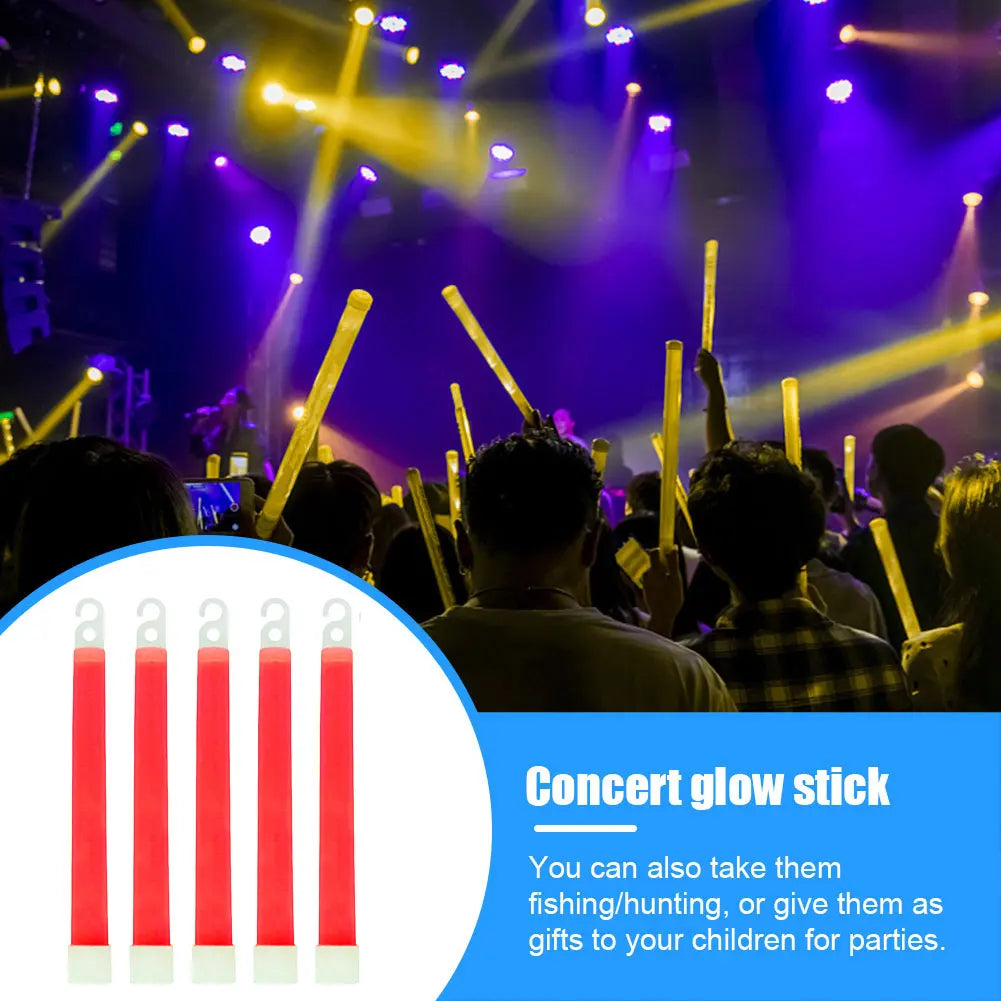 Waterproof Survival Glow Sticks – 5/10PCS  with Hook (Non‑Toxic, 12‑Hour Glow)