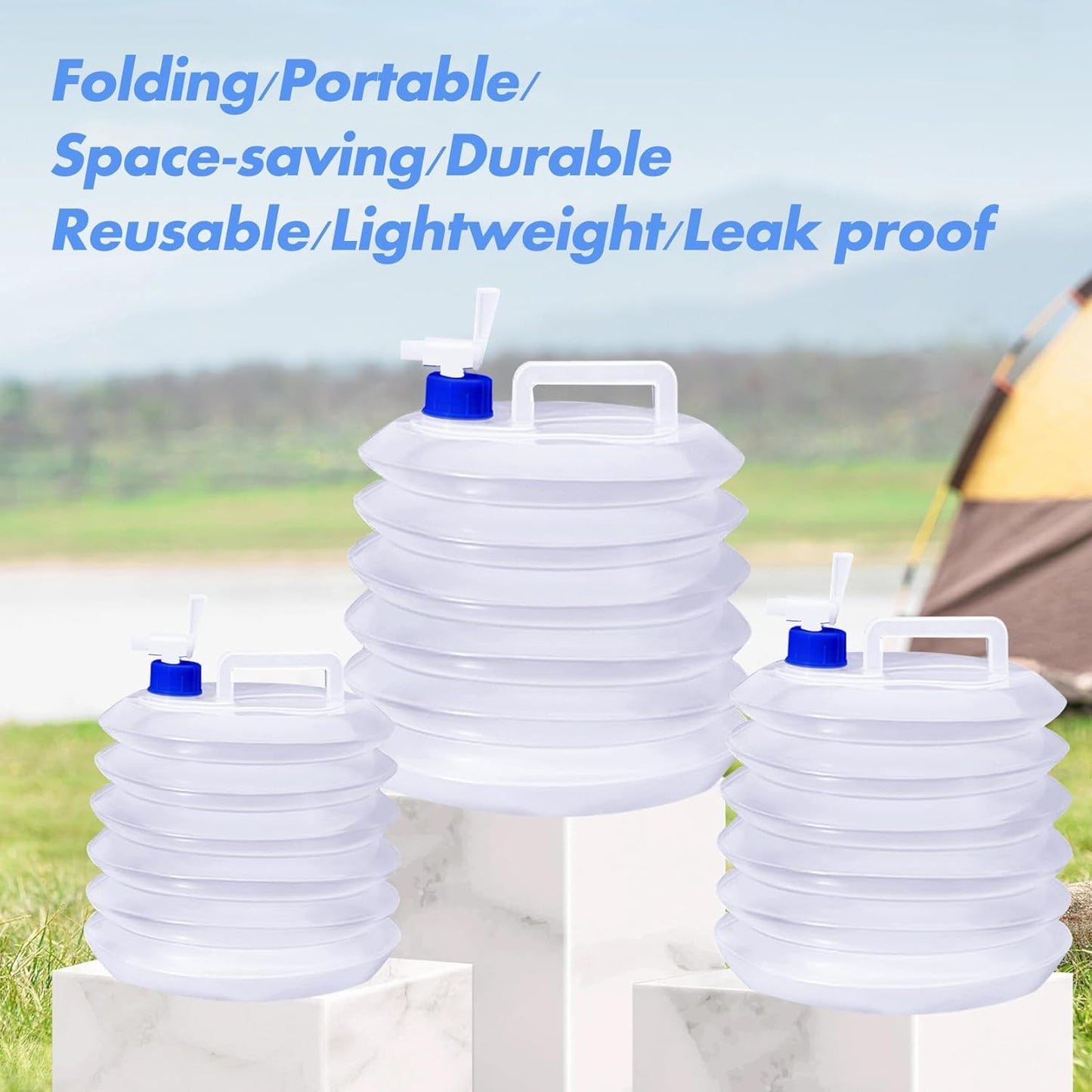 Collapsible Bucket - Collapsible Water Container - Portable & BPA Free Water Tank - Kettle - Bucket - Suitable for Caravan, Camping, Hiking, BBQ, Travel, Outdoor Use - 3L