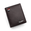 NNEDSZ Dark Brown Men's RFID Blocking Leather Wallet - Slim and Compact Design