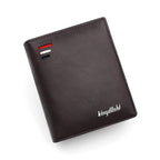 NNEDSZ Dark Brown Men's RFID Blocking Leather Wallet - Slim and Compact Design