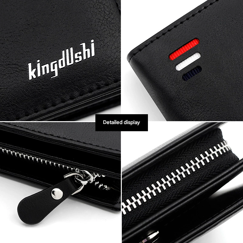 NNEDSZ Dark Brown Men's RFID Blocking Leather Wallet - Slim and Compact Design