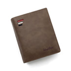 NNEDSZ Light Brown Men's RFID Blocking Leather Wallet - Slim and Compact Design